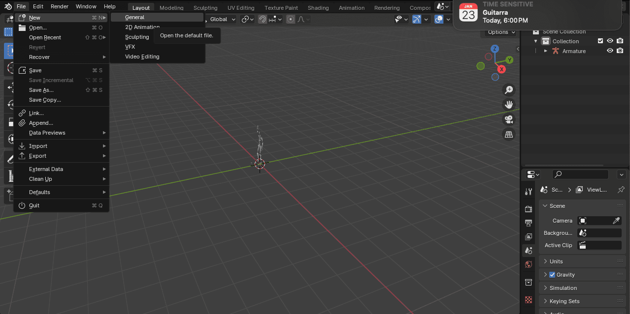 Start a new General type project